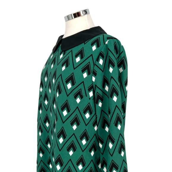 ModCloth You Make Loving Fun Shift Dress Peter Pan Collar Green Size Medium - Picture 6 of 14